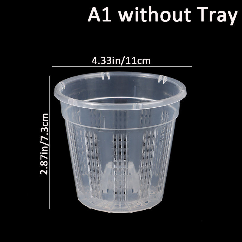 Household Garden Planter Hollow Drainage Pots With Holes Transparent Orchid Baskets Plastic Breathable Flower Pot Accessories: WHITE