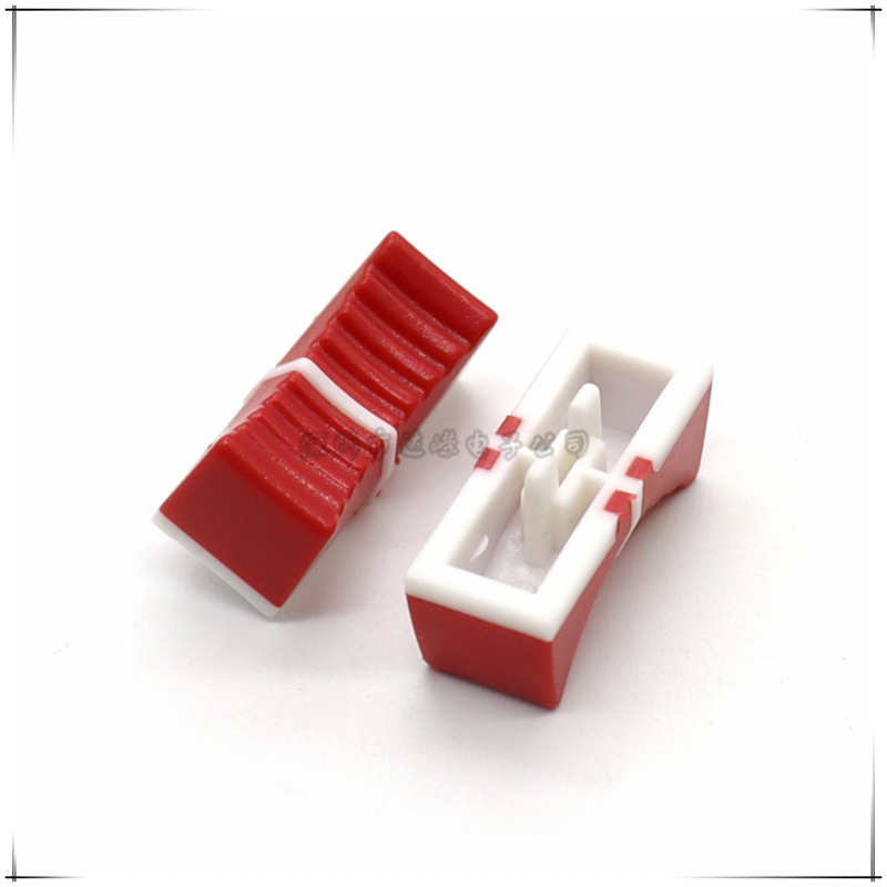 10PCS 24×10×9MM Square Hole 1×4MM Plastic Push Key Cap Straight Slide Potentiometer Knob Push Rod Cap Sound Card Mixer Push Key: Red