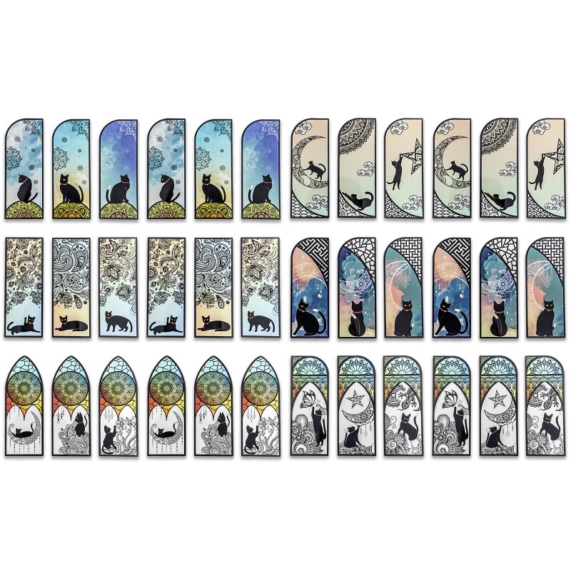 2022 Retro Black Book Marks Waterproof Page Marker for Kids Adults 6 Sheets