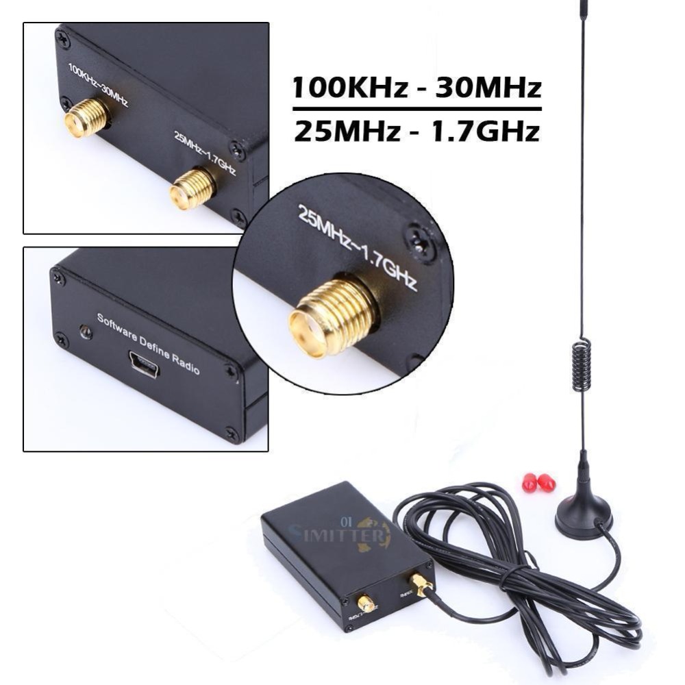 Ham Radio Ontvanger 100 KHz-1.7 GHz volledige Band UV HF RTL-SDR USB Tuner RTLSDR USB dongle met RTL2832u r820t2 RTL SDR Ontvanger