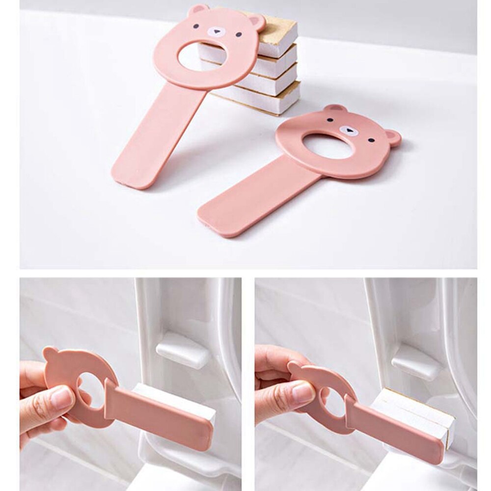 1PairCartoon Cover Lifter Toilet Seat Handle Holder Bathroom Lid Cover Toilet Bowl Seat Lift Handle Hand Uncovering Toilet Cover