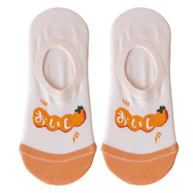 Novedad en calcetines cortos estampados de fresa y plátano para mujer, calcetines de frutas Kawaii, zapatillas medias invisibles de algodón para mujer, calcetines cortos