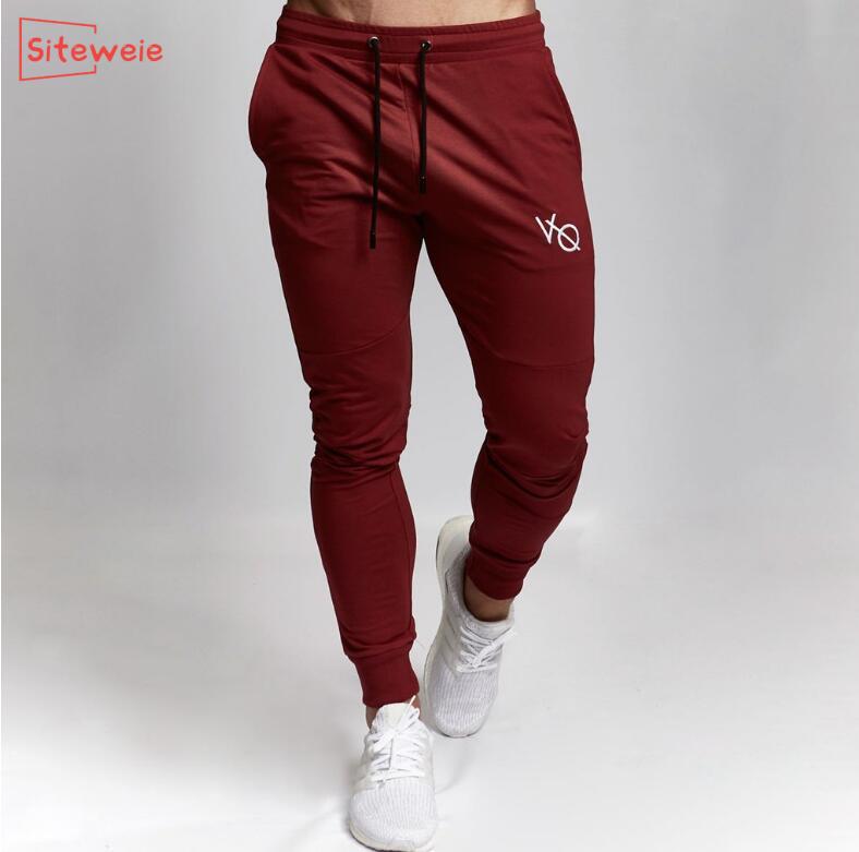 Siteweie bomuld jogger træningsbukser udendørs træningsbukser i bomuld sportstøj fitnessbukser mænd fitnesscentre skinny sweatpants  g244