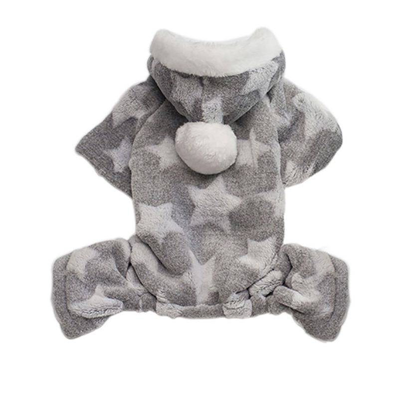 Lemmikkien vaatteet asu pienen koiran naamiaisasu vaatteet lemmikkikoiran pyjamat haalari syksy talvi koiran vaatteet fleece neljä jalkaa lämmin: Harmaa / Xxl
