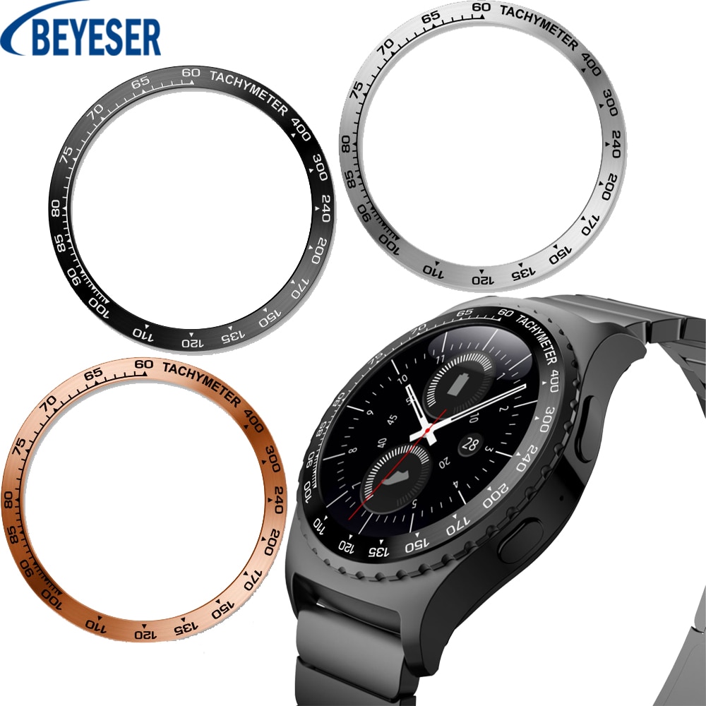 Rvs Horloge Bezel Ring Lijm Anti Scratch Cover Case Armband Voor Samsung Gear S2 Klassieke Upgrade Bescherming Cirkel