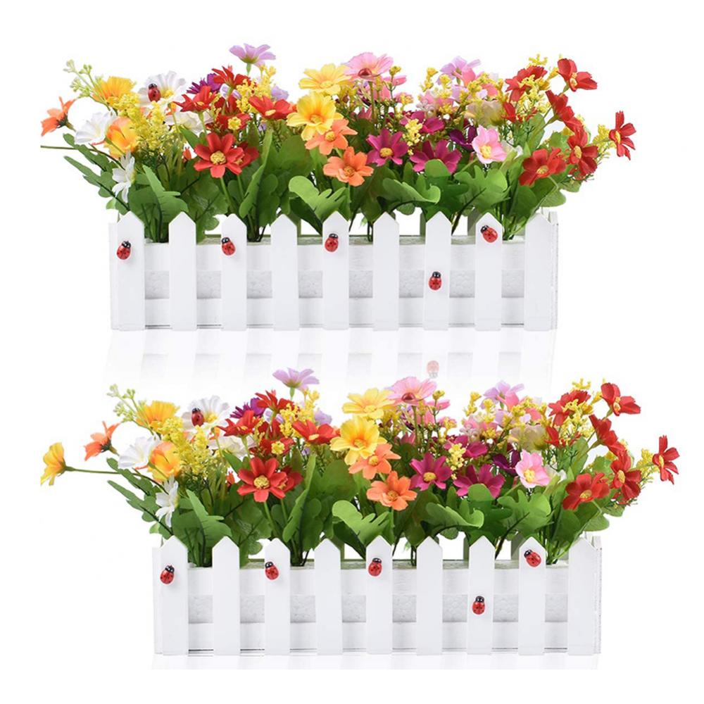 Holz Zaun Blumentopf Hängenden Garten Korb Pflanzer Anlage zaun künstliche blumen Boxen Für Hochzeit Heimat Dekor