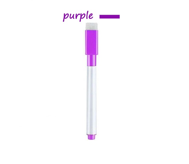 Magnetische Whiteboard Marker Pen White Board Droog Vegen Fijne Penpunt Pen Met Gum Rubber Magnetische Markers Borstel Koelkast Magneten: Purple inks