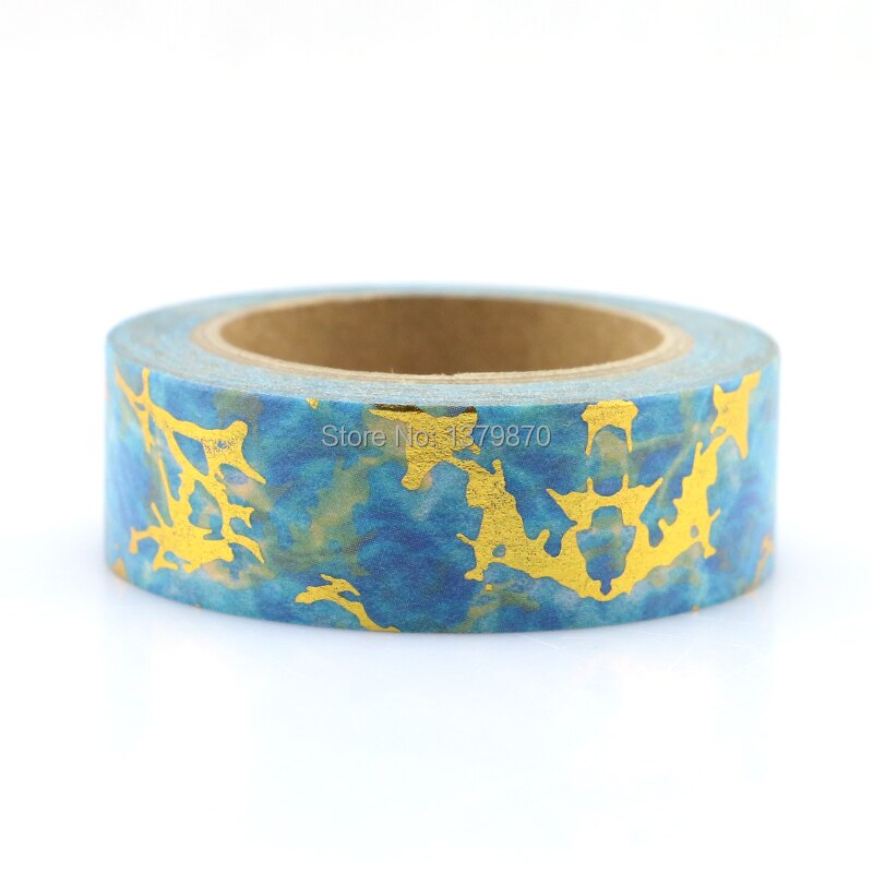 15mm*10M Blue Foil Washi Tape Starlight lightning- Paper Adhesive Tape Golden Sticky Paper Tape Masking Tape