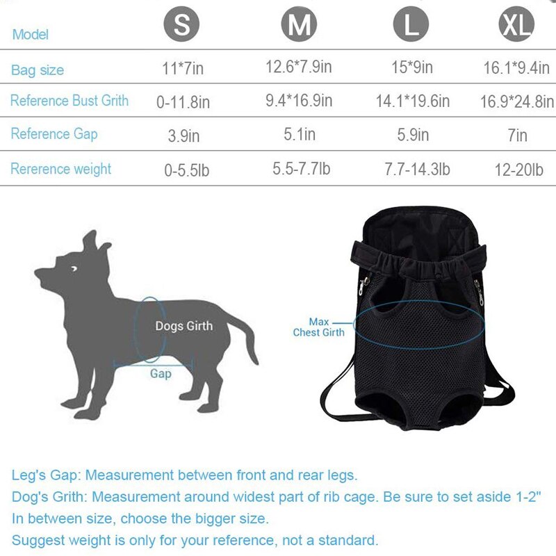 Verstelbare Pet Carrier Rugzak Mesh Outdoor Hond Front Zak Dubbele Schouder Draagbare Reizen Wandelen Rugzak Voor Puppy Grote Honden