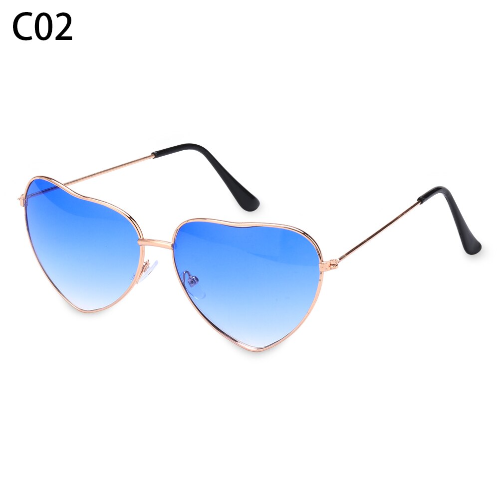 Women Vintage Heart Shape Sunglasses Metal Frame Sun Glasses Candy Color Gradient Sun Glasses For Outdoor Cycling: C02