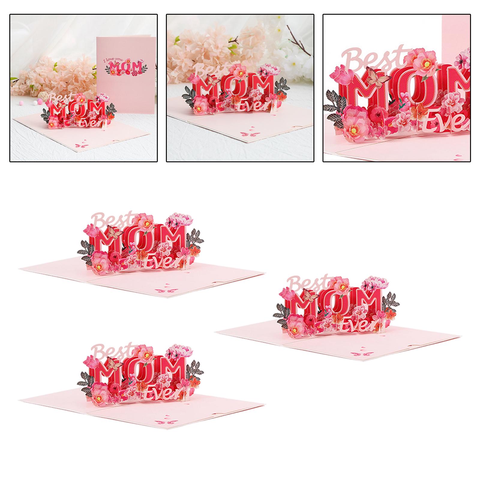 Handmade 3D Flowers Card Mother’S Day Card Popup Cards for Mom Girlfriend Grandma Wife Daughter