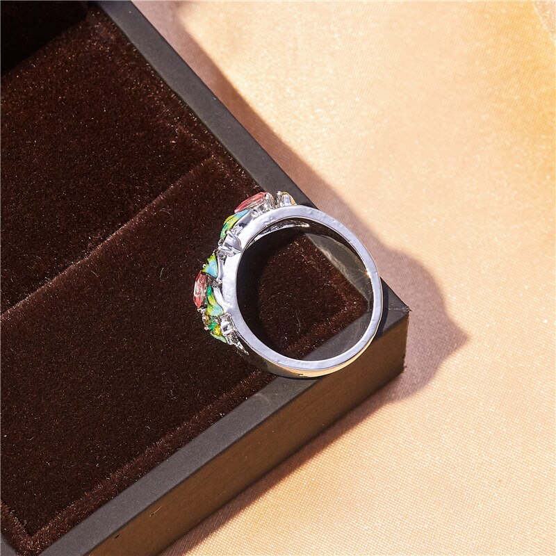 exquisit und elegante grüNe blatt zirkon Ring frauen romantische hochzeit bankett charme schmuck valentinstag