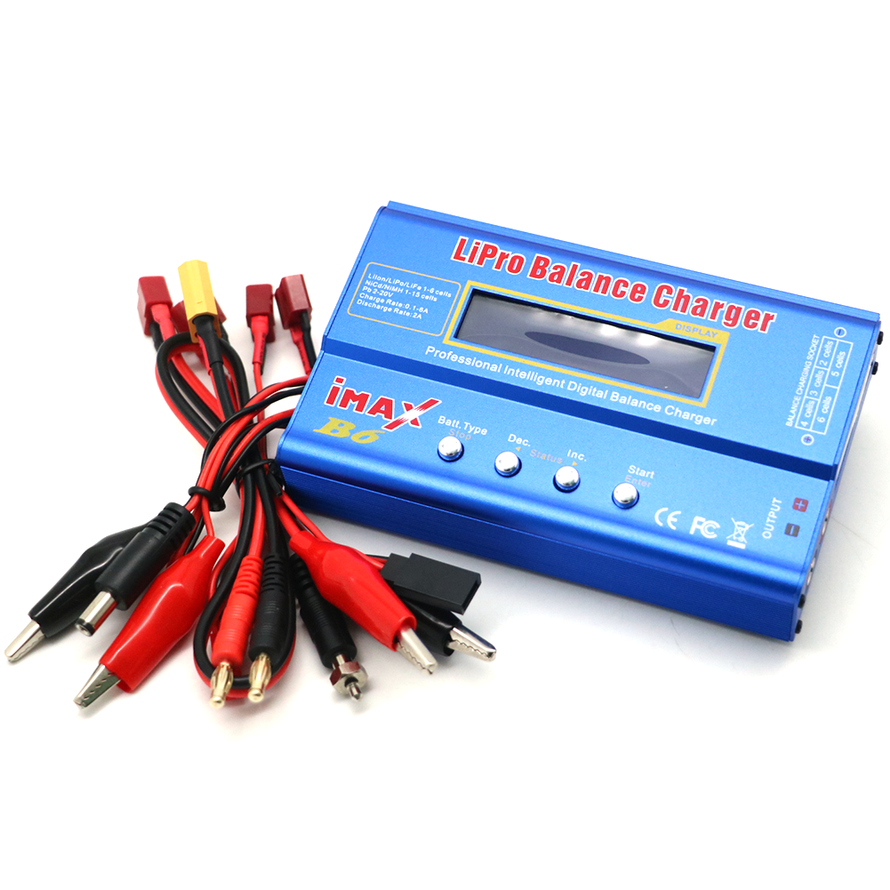 Chargeur Lipo IMAX B6 80W, prise T/Tamiya/XT60 pour batterie NiMh Li-ion ni-cd Lipo, déchargeur d'équilibre + adaptateur 12V 5A pour chargeur Rc