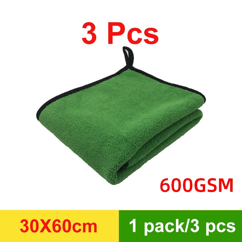 Auto Waschen Mikrofaser Handtuch Auto Mikrofaser-reinigungstuch Trocknen Handtuch Auto Pflege Tuch Details Mikrofaser Handtuch: 30x60x3pcs 600GSM