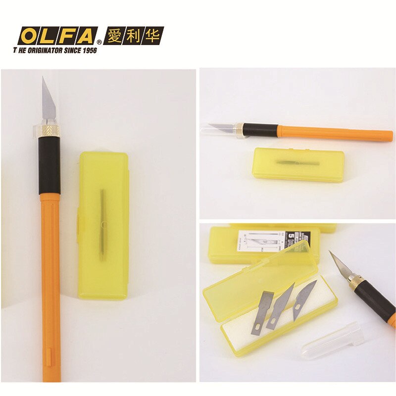 OLFA AK-4 JAPAN Cutter Art pen fixed blade Knife PRO Cutters with 4 Blades KB4-S / KB4-R / KB4-F Stainless Steel Blade