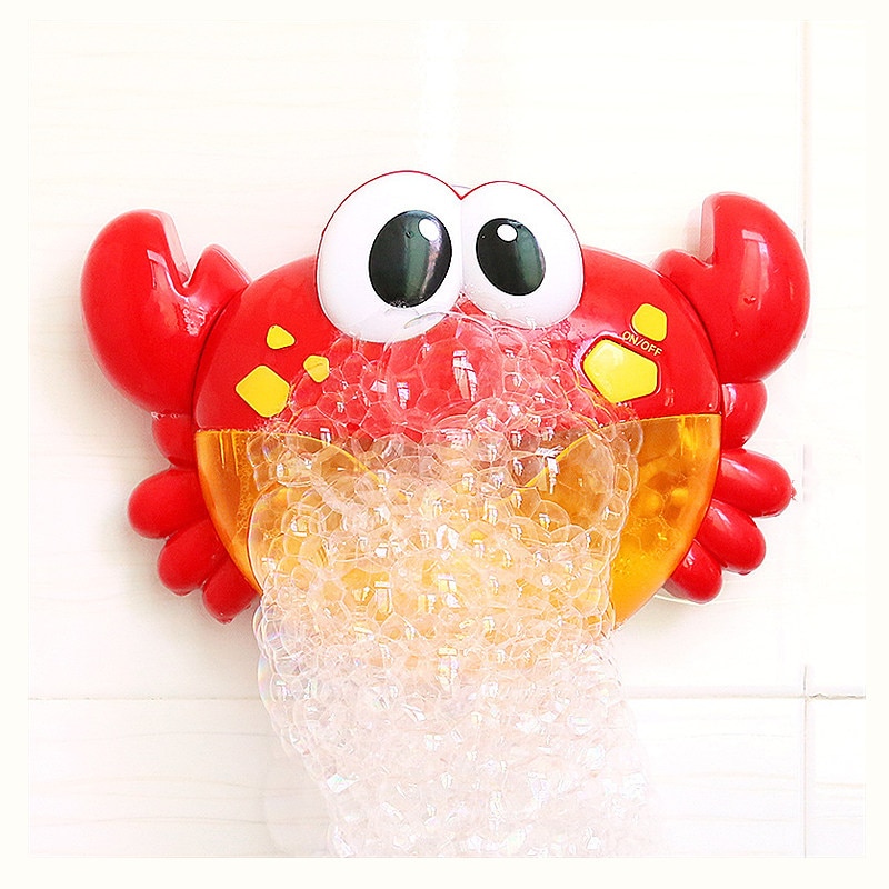 Crab Bath Toys Automatic Bubble Machine Music Toy for Kids Baby Crab Bubble Machine Bathroom Bathtub Pool Soap Maker Classic Toy