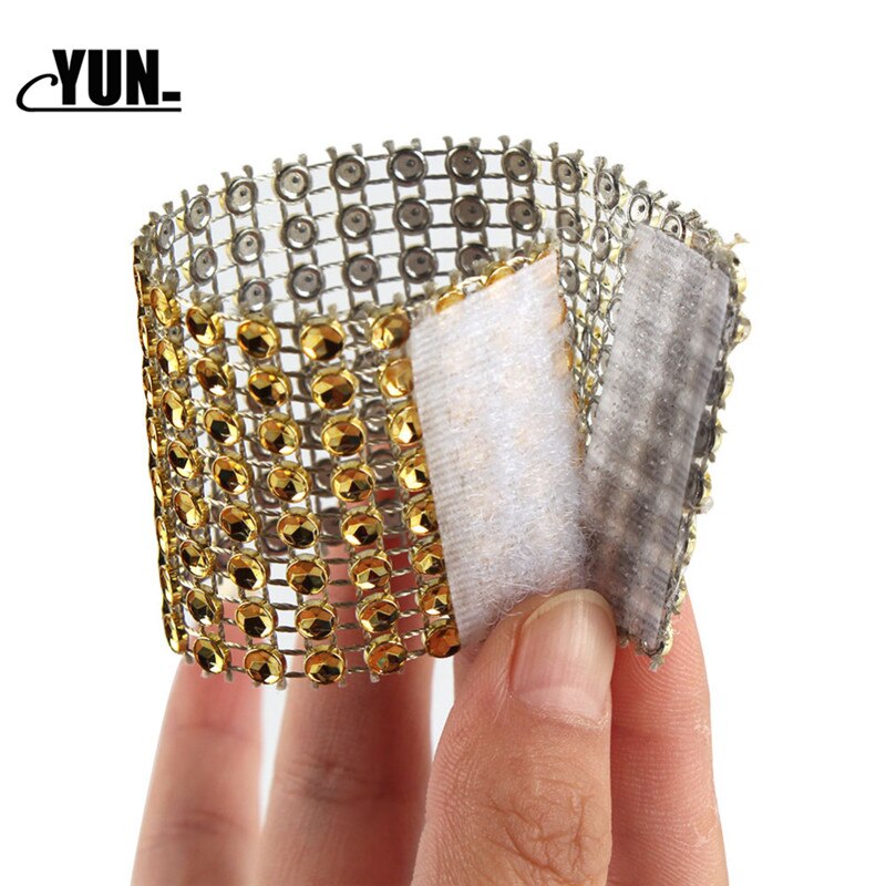 50 Uds. Y sillas para servilletas de anillos, hebillas Multicolor para decoración de fiestas, eventos, artesanías, lazos de diamantes de imitación, soporte hecho a mano, suministros de boda 8Q: gold