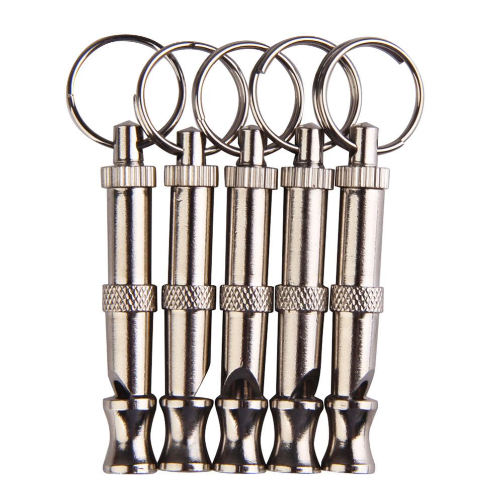 1pcs Black Two-tone Ultrasonic Flute Dog Whistles for Training Sound Whistle Supersonic Obedience Pet Puppy Dog Whistle: Silver