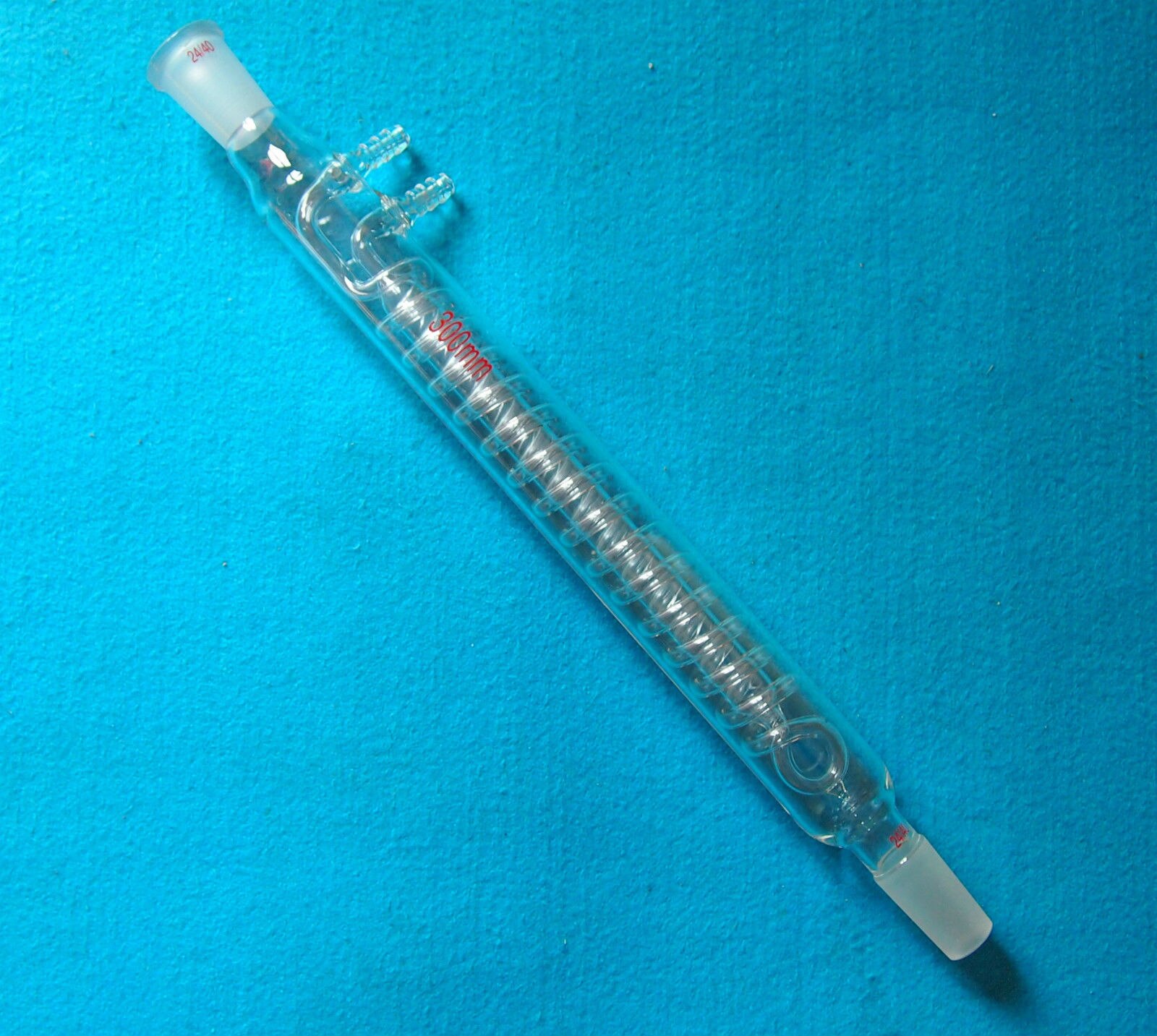 200mm, 24/40, condensador de reflujo en espiral de vidrio, cristalería de laboratorio de química de avance