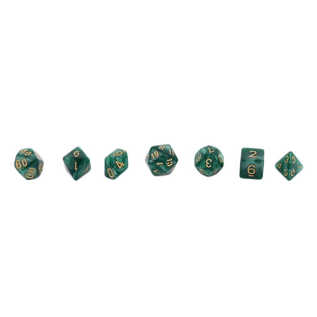 Heißer! Helle grüne Farbe 7 Pcs Set Kreative Multi-Faceted Perle Gemmed Acryl Dice16-20mm D4 D6 D8 D10 D12 D20