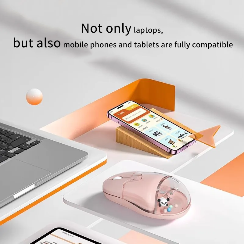 Mouse wireless dual-mode Mouse cablato Mause Design creativo Bambola galleggiante Pulsante muto ricaricabile Bellissimi mouse Uso ufficio Ergonomia