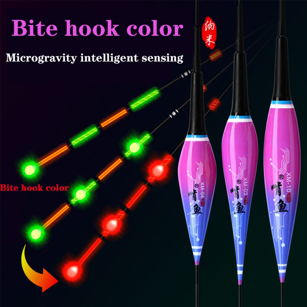 1pc slimme led-vislampen,  cr425 nachtvissers met zwaartekrachtsensor, kleurveranderende dobber, inclusief batterijstopper en accessoire