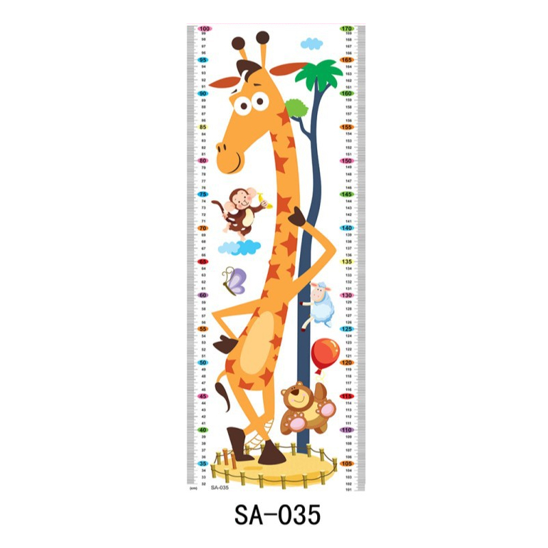 Cartoon Home Bedroom Visual Chart Nursery Decorations PVC Kids Height Chart 1Sheet Wall Stickers: 2