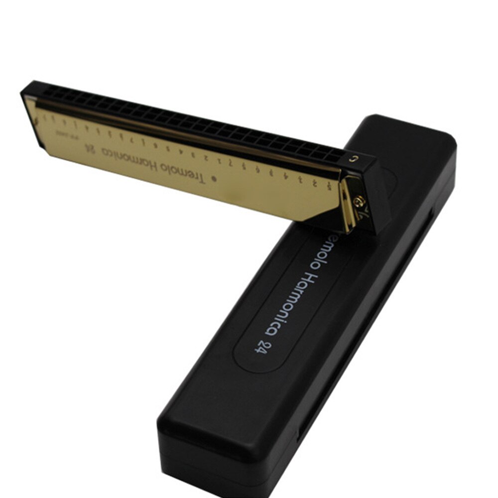 Harmonica 24 Holes Tremolo Harmonica C Key Polyphony Harmonicon Octave-tuned Mouth Organ Harmonica With Case