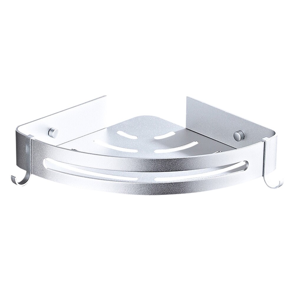 Self-adhesive Wall Triangular Shower Shelf Bathroom Corner Shelf Bath Rack Shampoo Storage Holder Organizer Shelves: Sliver