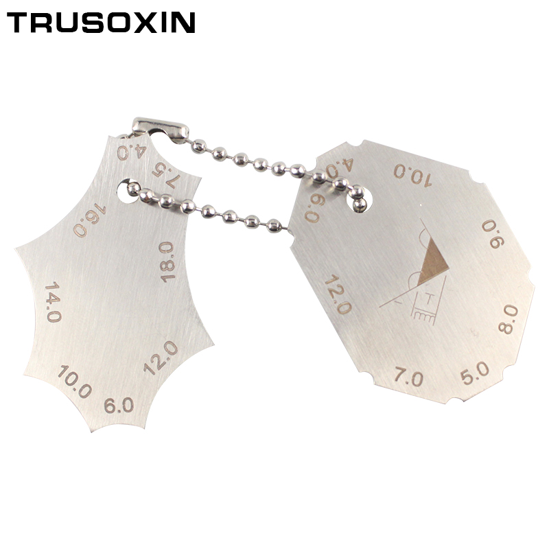 Welding tools Stainless Steel Welding Gauge Key Pocket Gage 2 pcs Set Weld Seam Test Ulnar Inspection Ruler