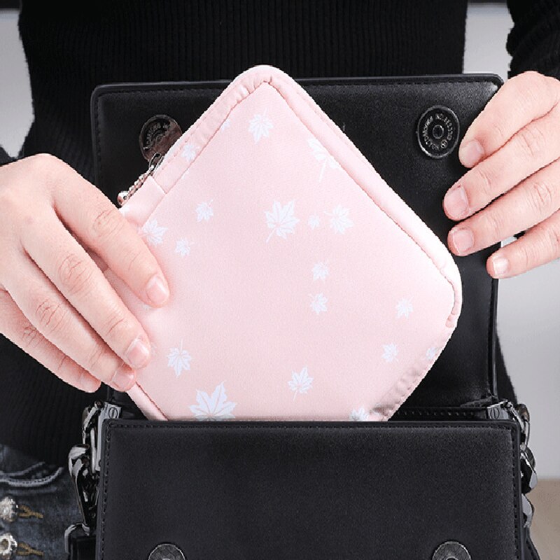 Pochette de serviette hygiénique femme fille sac de rangement serviette porte-carte de crédit porte-monnaie cosmétiques étui pour casque pochette sanitaire