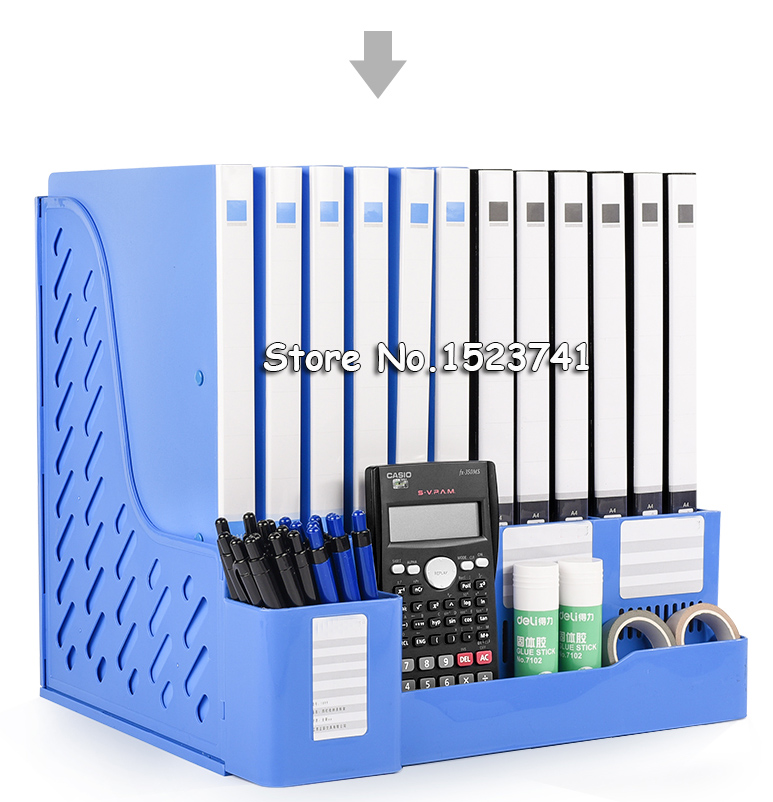 Grey Blue Document Trays File Holder with Small Cases Plastic File Organizer for Desktop Storage Office Suppiles Classify