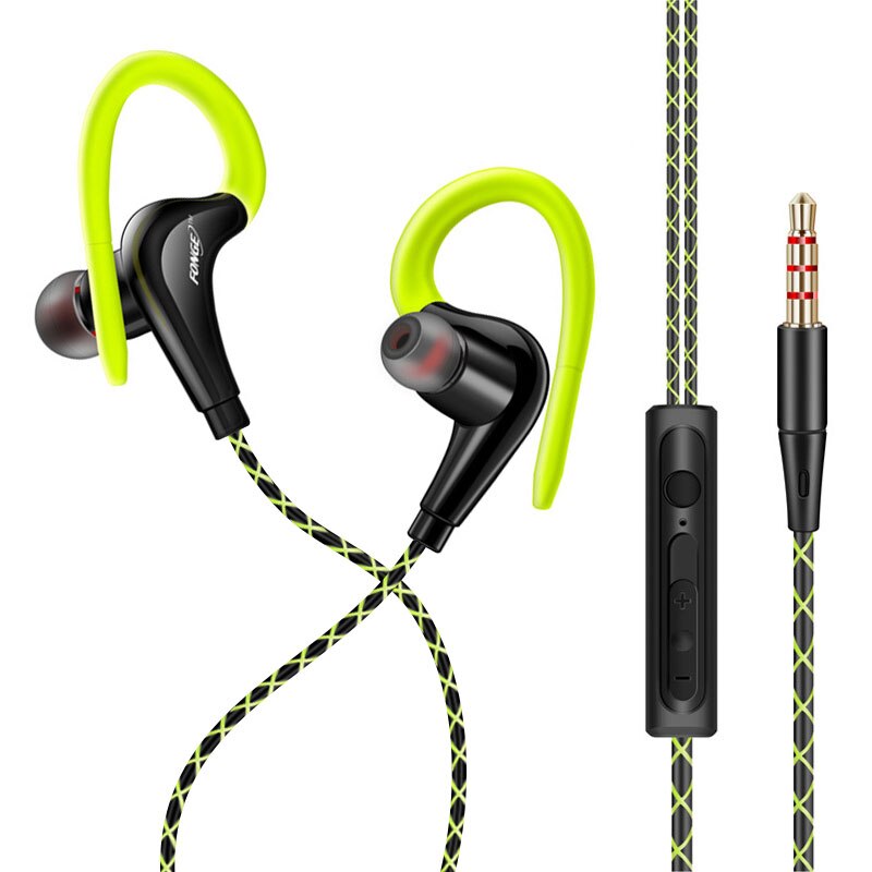 3.5mm Oor opknoping Sport oortelefoon 1.25 m oorhaak Bedrade Hoofdtelefoon Voor iPhone smartphone In-Ear Waterdichte Headsets Met Microfoon