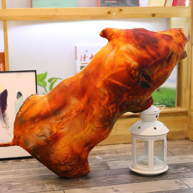 Nourriture oreiller nourriture coussin Simulation physique oreiller poulet jambes ailes de poulet grillé poisson coussin en peluche jouet poupée: Roasted pig 60cm