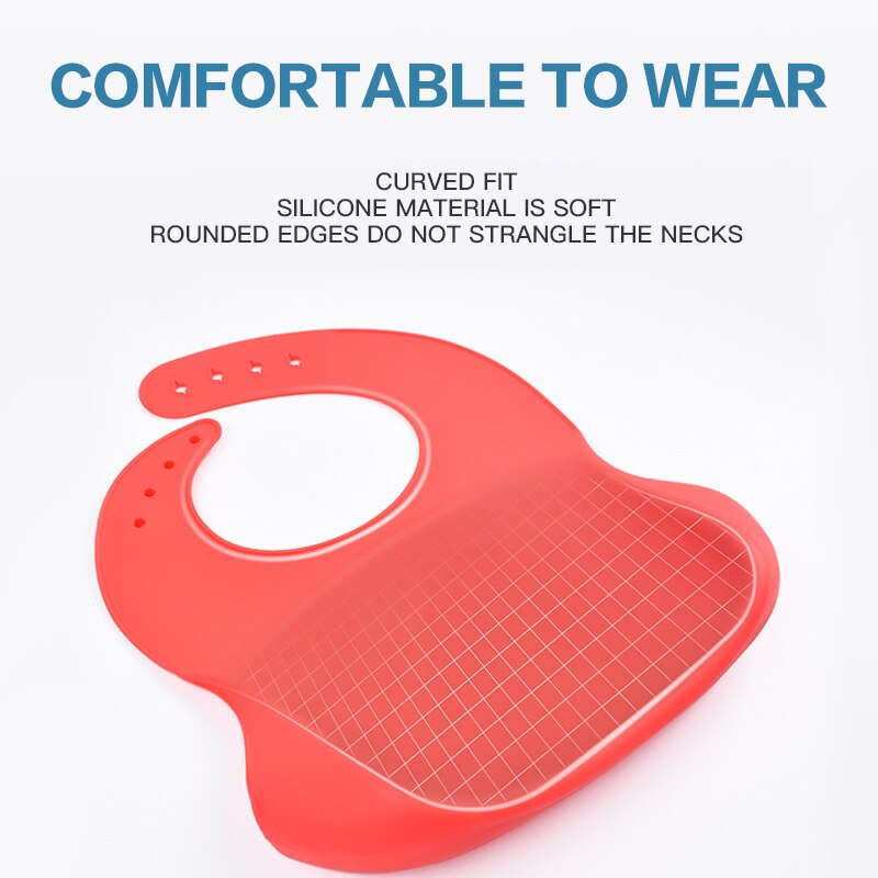Bavaglino per bambini in Silicone morbido impermeabile tinta unita per bambini ragazza ragazzo bavaglino regolabile per bambini pranzo per bambini roba per l'alimentazione roba per bambini Unisex