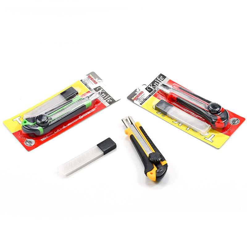 Utility knife box cutter 18mm retractable and automatic charging-perfect for daily use, ABS body ultra-sharp blades