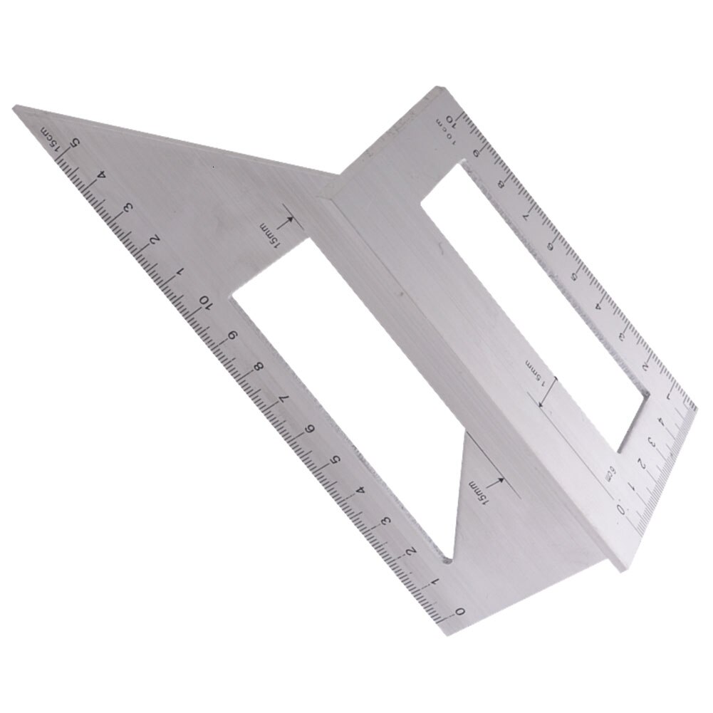 Aluminum Alloy Woodworking Multifunctional Square 45 Degree 90 Degree Gauge Angle Protractor Over Ruler Protractor For Carpenter: Default Title
