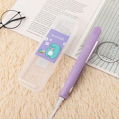 Cartoon Stijltang Krullend Haar Mini Student Kleine Power Meisje Air Pony Krultang Steil Volume Dual-Gebruik Rechttrekken Gereedschap: KT PURPLE