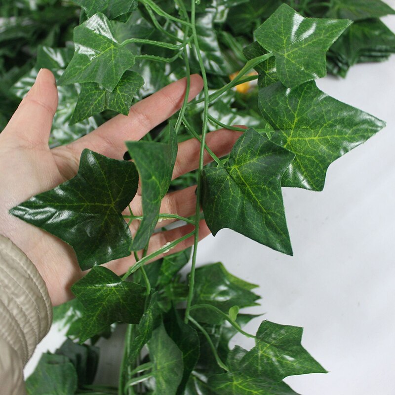 2.2-2.4M Kunstmatige Laat Guirlande Nep Groene Blad Klimop Wijnstok Kunstmatige Planten Muur Opknoping Garland Wedding Party Thuis tuin Decor