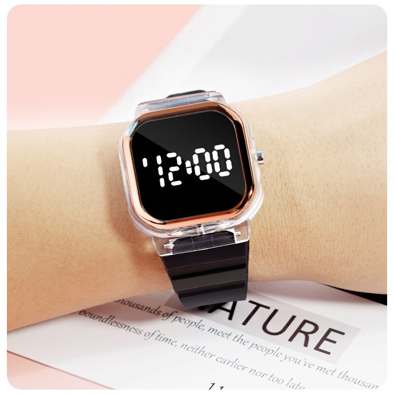 Led elektronisk digital gummiklokke for kvinner tilfeldig enkel silikon dameklokke herre montre femme zegarek damski