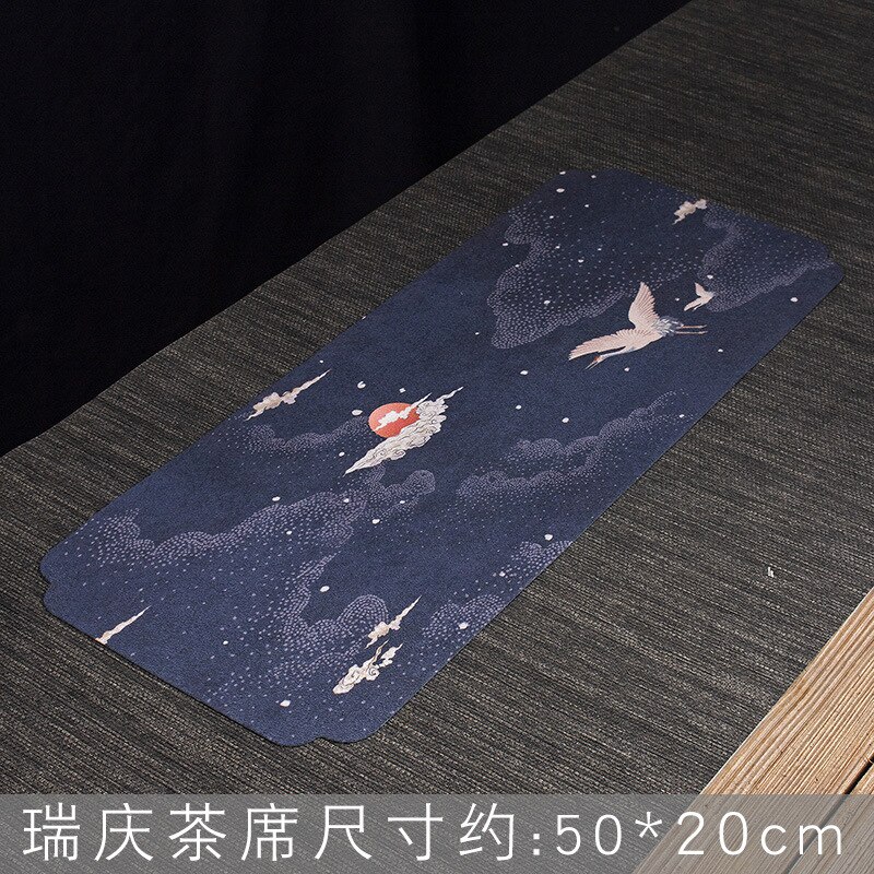 Torchon peint, torchon à thé, nappe de table, tapis de thé absorbant, théière, pièces de rechange pour cérémonie du thé Zen: F