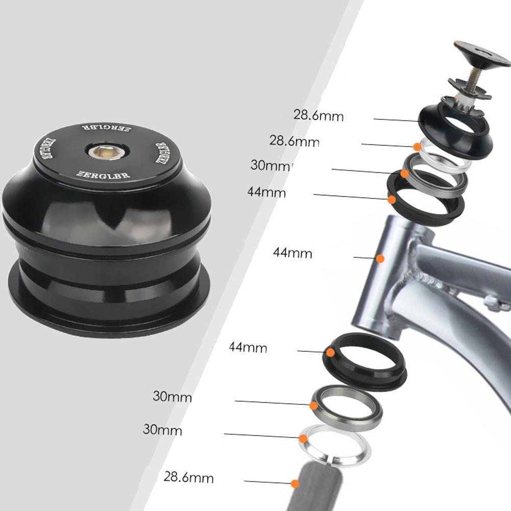 Piñón fijo para bicicleta de montaña, juego de rodamientos dobles de aleación de aluminio de 34/44mm, auriculares de columna de dirección para bicicleta eléctrica: 44mm