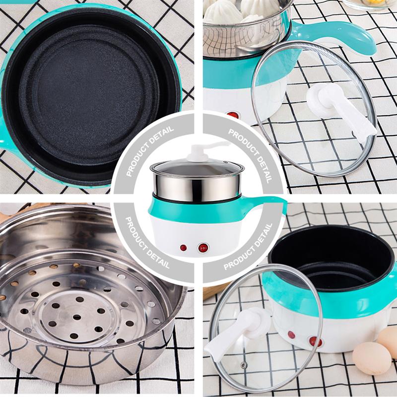 Doppel-schicht Kochen Topf Kleine Elektrische Topf Multifunktionale Dampf Topf Nicht-stick Suppentopf Dampfer Kochen Kessel für küche
