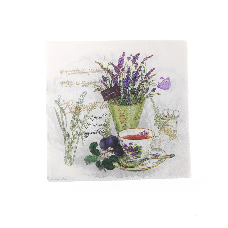 20 stuks/pak met bloementhema, papieren servetten, tissue servetten, decoupagedecoratie, feestelijke feestbenodigdheden