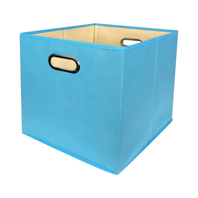 Oxford Fabric Cube Storage Box Laundry Basket for Cupboard Drawer Storage Holders Toys Organizer Bins Snacks Sundries Container: blue