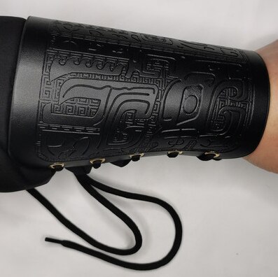 Ancient Hanfu Wrist Guard Men Women Chinese Ming Dynasty Cosplay Accessories Dragonscale Armguards Hanfu Armor Golden Silver: Style B