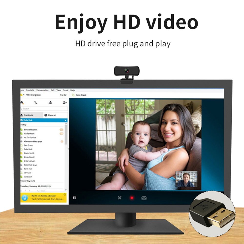 TISHRIC PC03 1080p Autofocus Camera Web USB PC Webcam 2K 400W HD 2560x1440 Pixel per videoconferenza remota