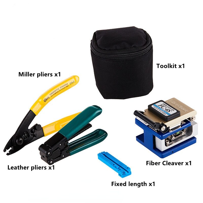 Optical Fiber Cold Splicing Tool Kit FTTH FC-6SComponent Fusion Termination Optical Power Meter Optical Fiber Cleaver: Package 4