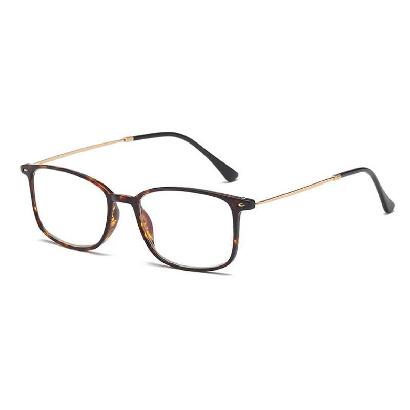 Elbru heren dames retro vierkante/ovale bril brilmontuur anti-blauw licht blokkerende computerbril lichtgewicht cat eye bril: 501 luipaardprint