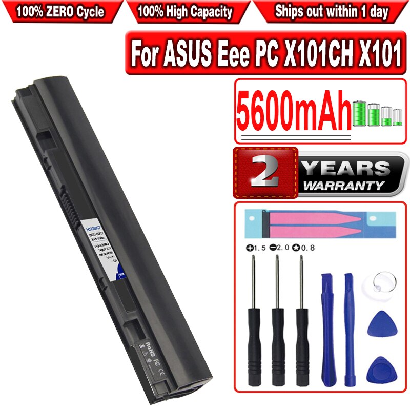 HSABAT 5600mAh Laptop Battery for ASUS Eee PC X101CH X101 X101C X101H Replace: A31-X101 A32-X101